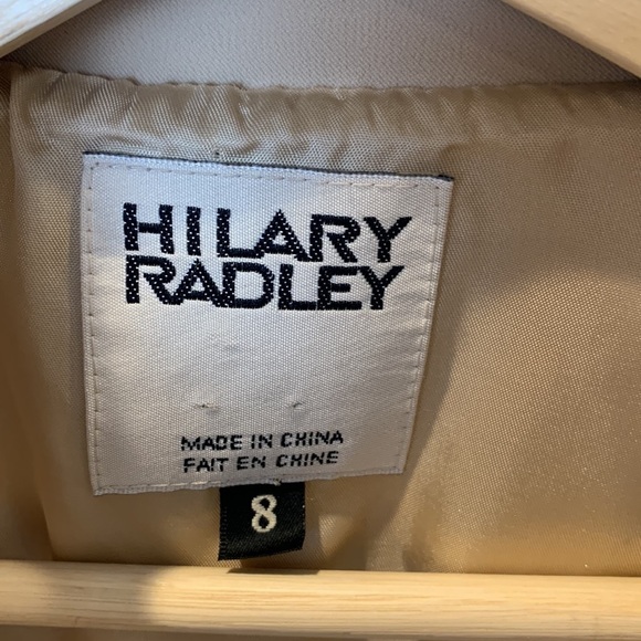 Vintage Hilary Radley Beige Raincoat High Collar Trench Car Coat size 8 - Picture 6 of 8